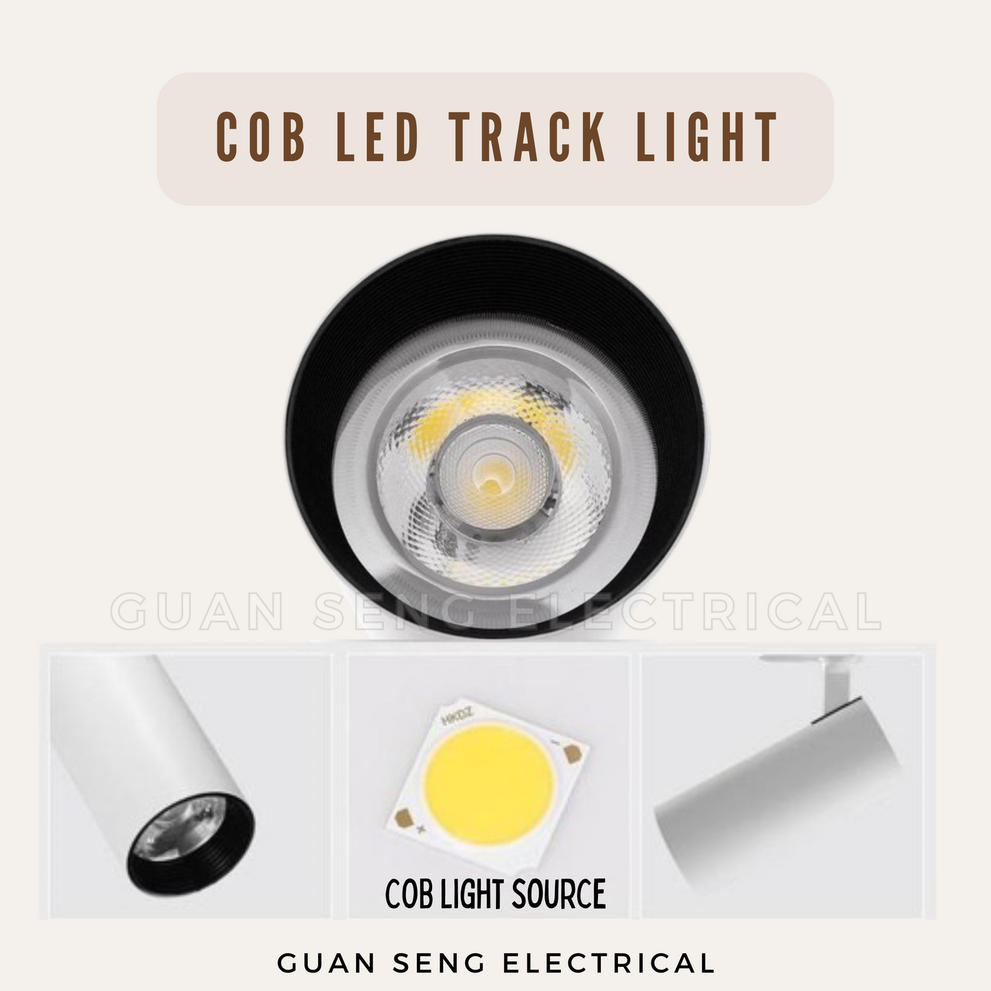 COB LED Track Light 20W Black White