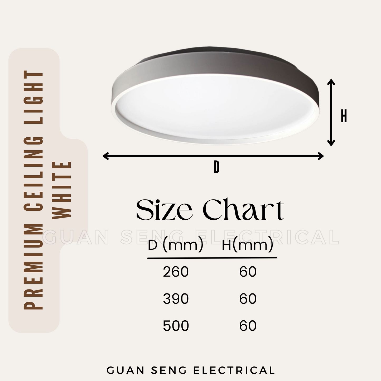 Premium Black White LED Ceiling Light 24W 36W 48W - Daylight 3 Tone