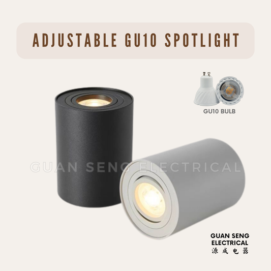 LED GU10 Adjustable Surface Spotlight Black White