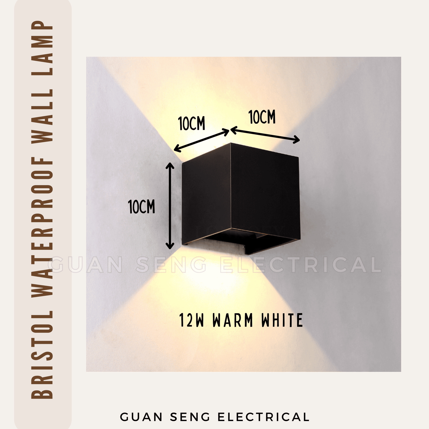 Bristol Waterproof Wall Lamp - IP65 12W LED Indoor Outdoor Adjustable Light