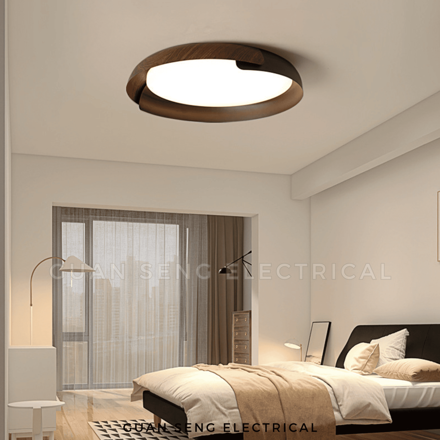 Soft Curve Wood Ceiling Light