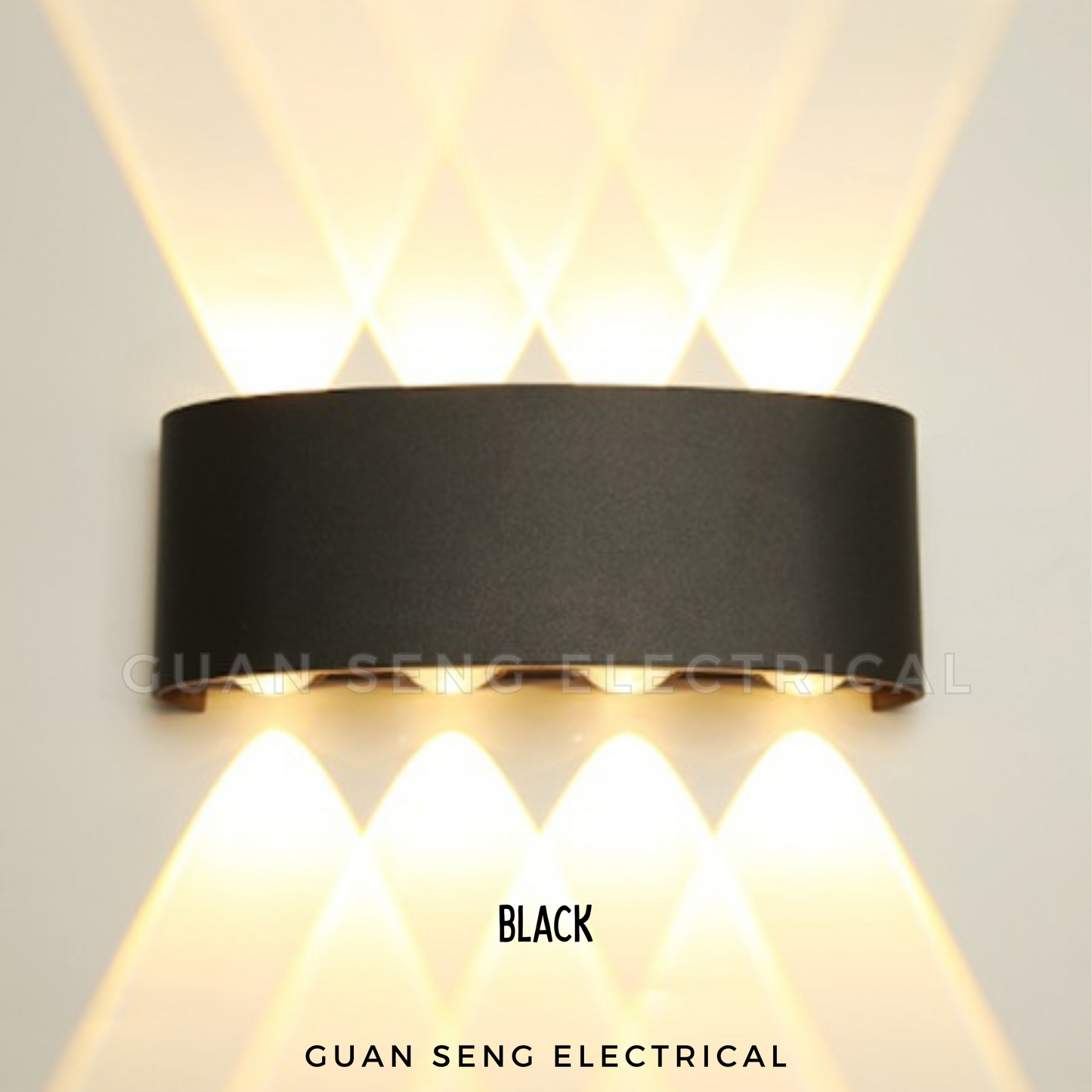 Bali Glow Waterproof Wall Lamp IP65 8W LED Indoor Outdoor Light Black White