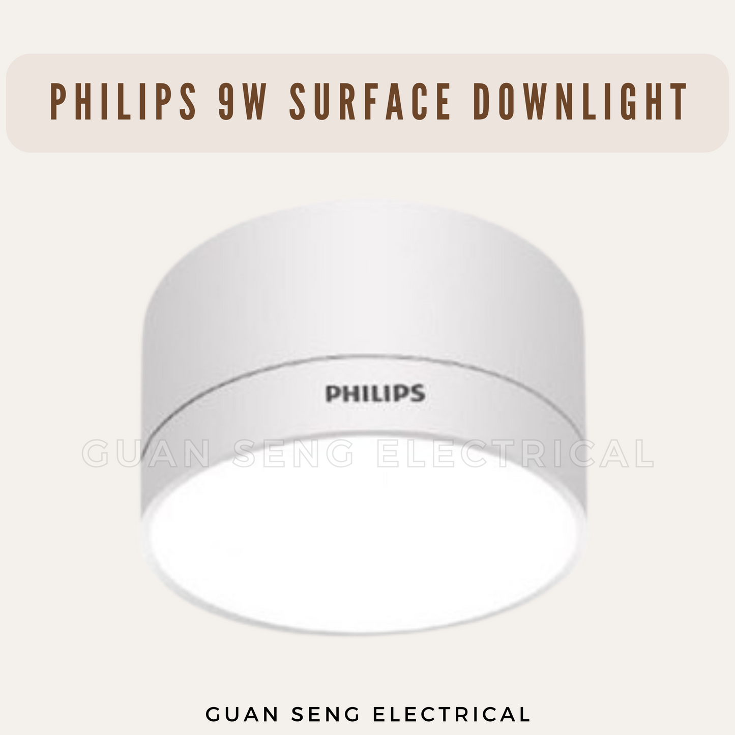 Philips 9W Surface Downlight Black White