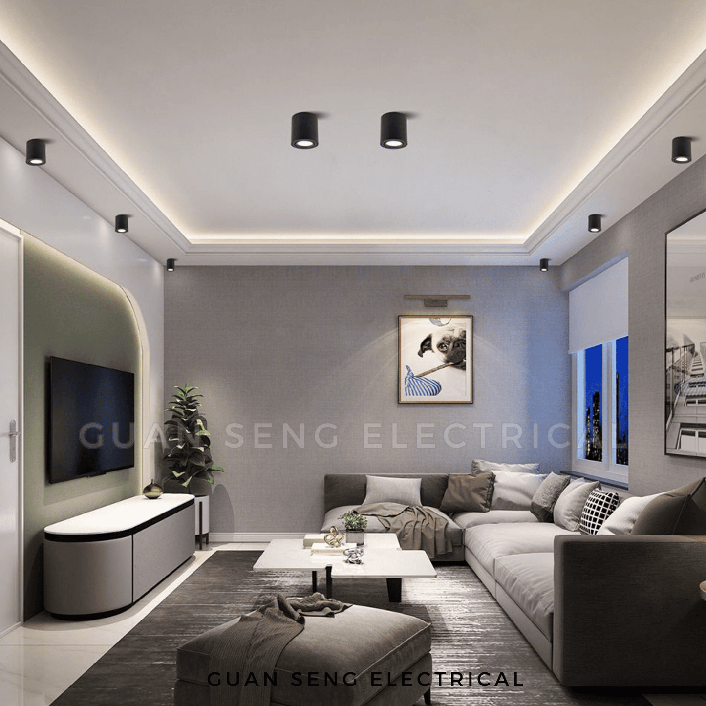 LED GU10 Adjustable Surface Spotlight Black White