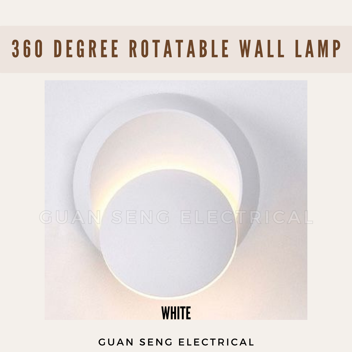 Rotatable 360 Round Wall Lamp 7W Warm White