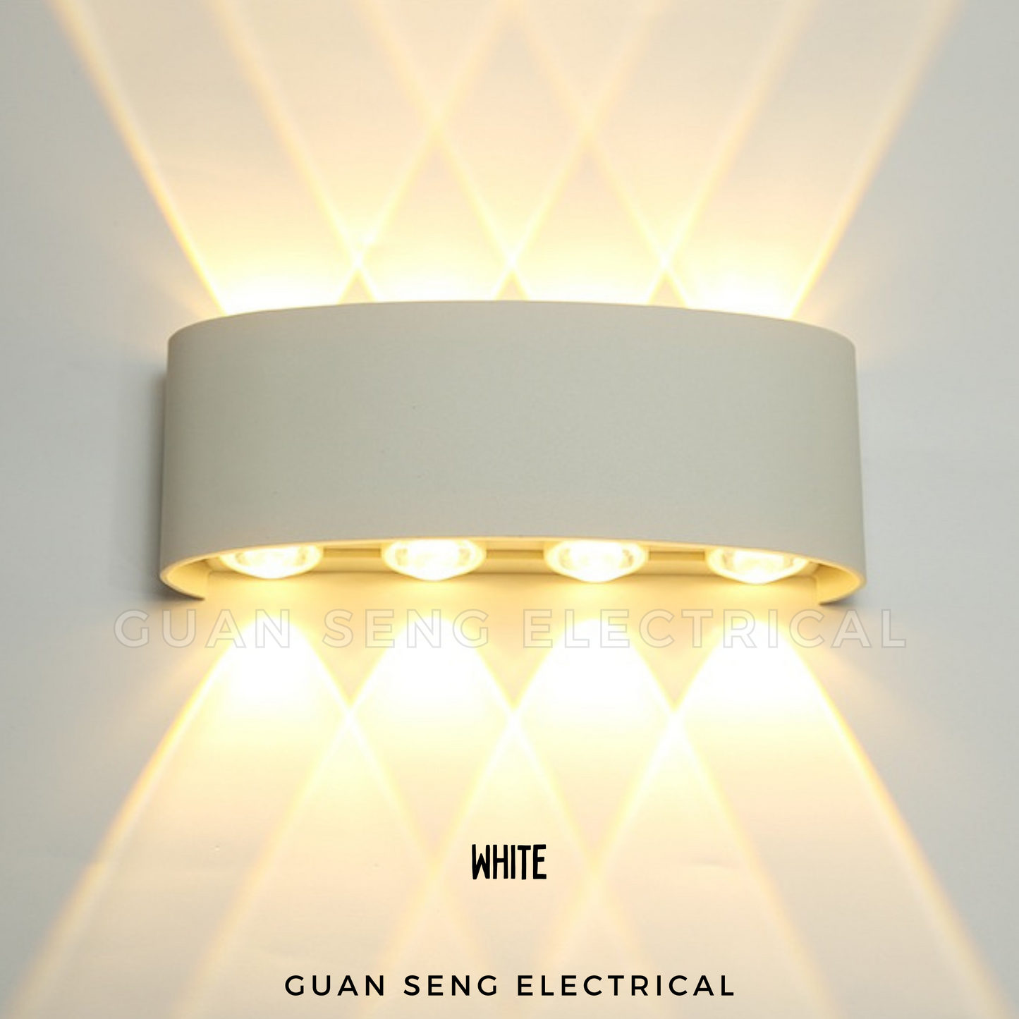 Bali Glow Waterproof Wall Lamp IP65 8W LED Indoor Outdoor Light Black White