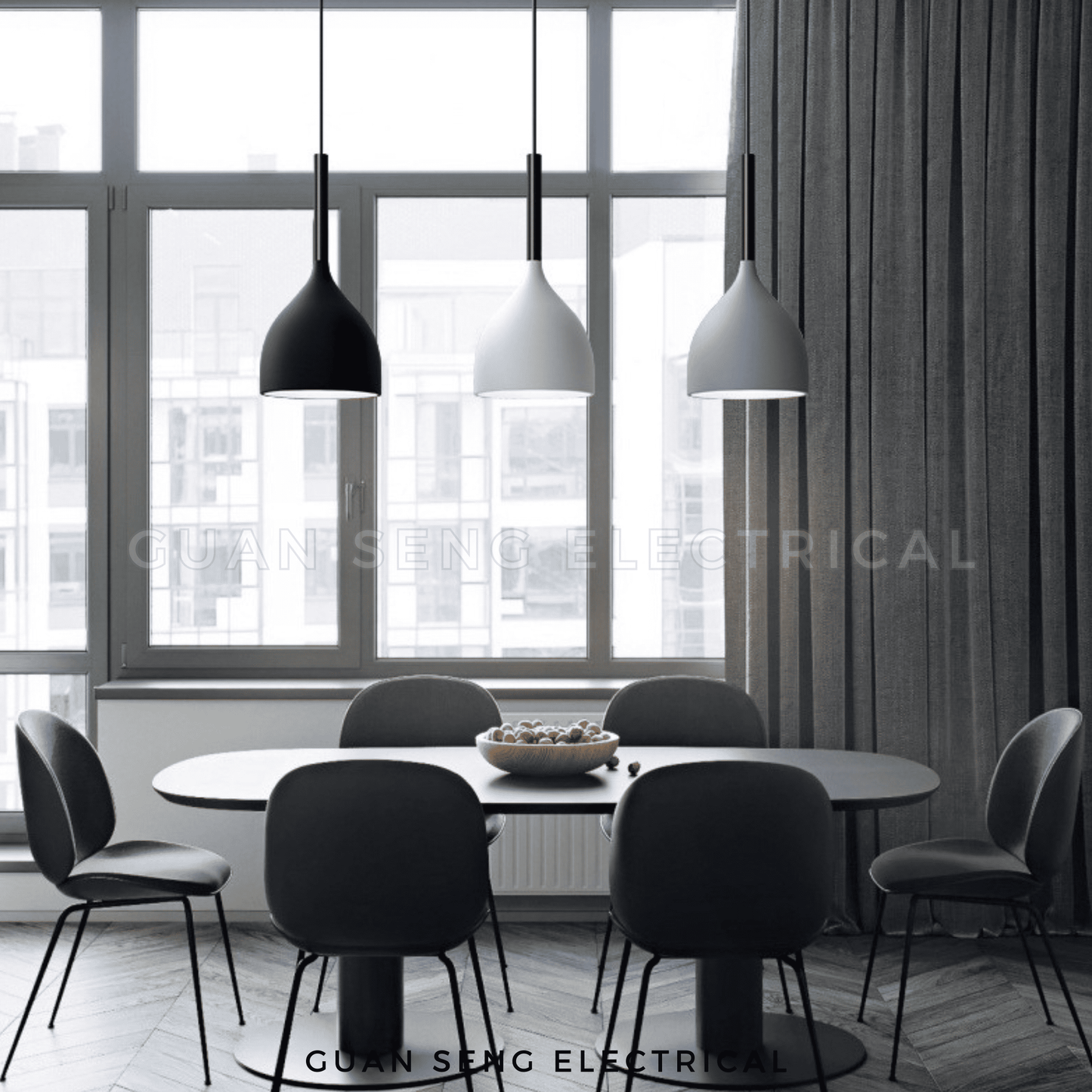Oslo Pendant Light E27 Bulb Single Head 3 Heads