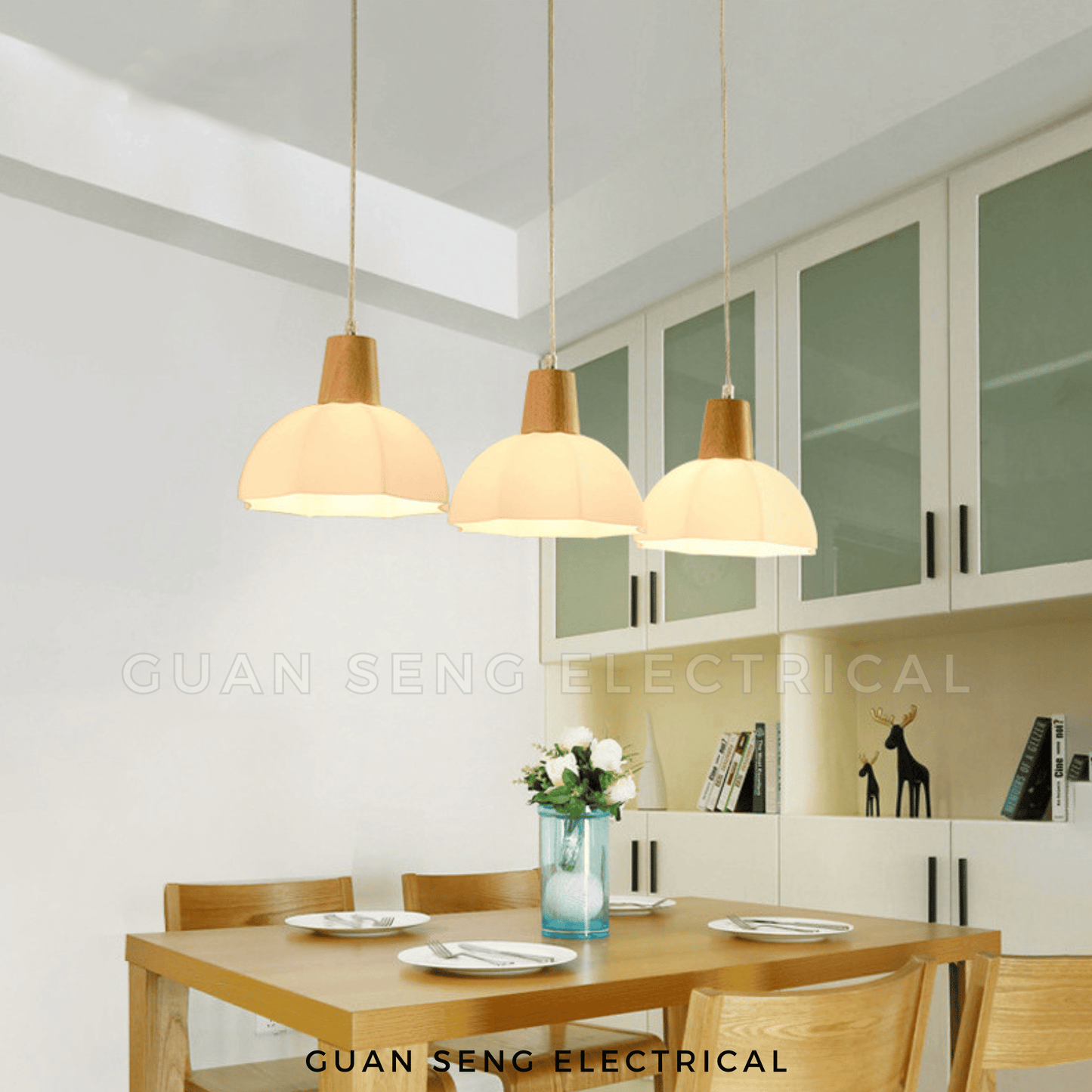 Tulip Glass Pendant Light E27 Bulb