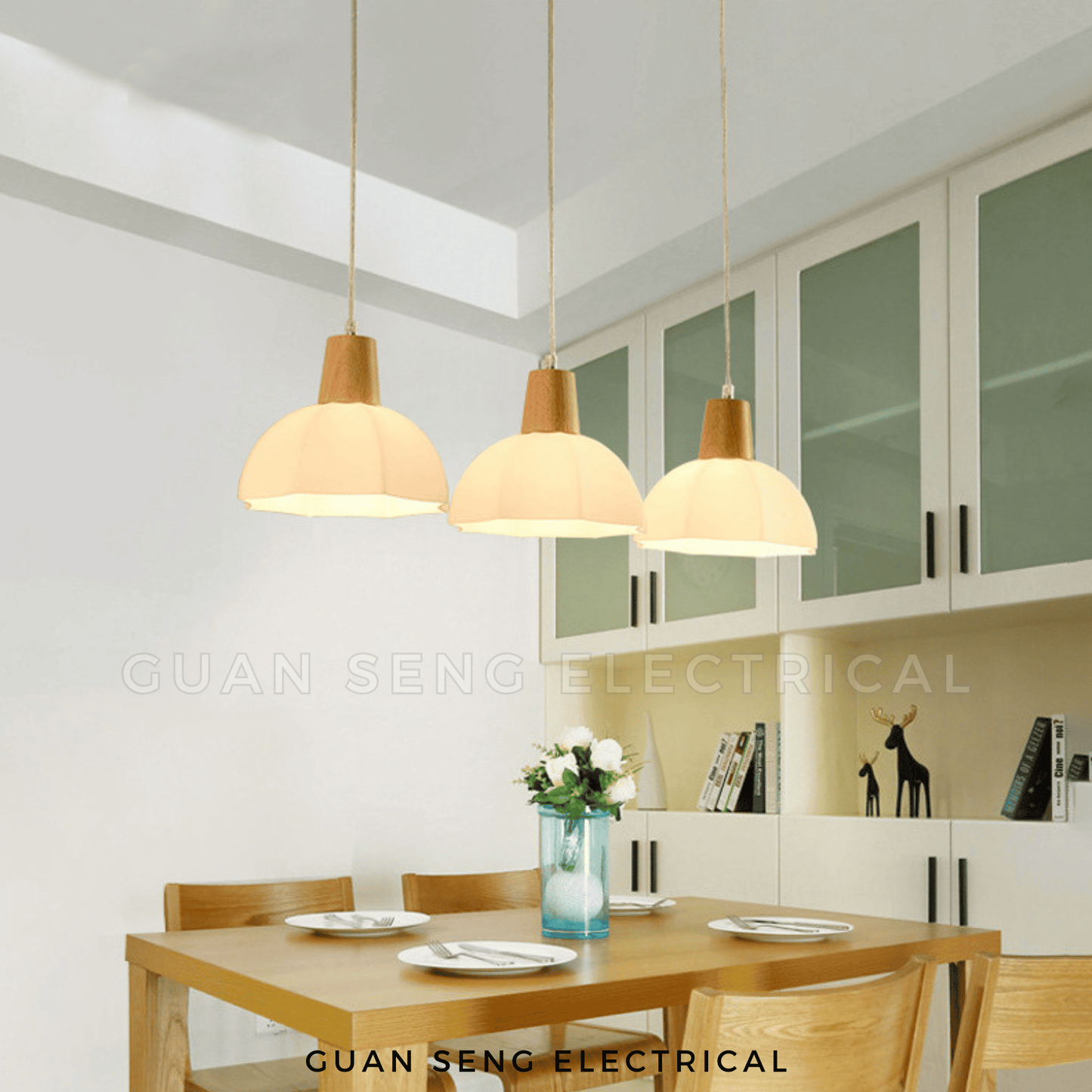 Tulip Glass Pendant Light E27 Bulb | Guan Seng Electrical