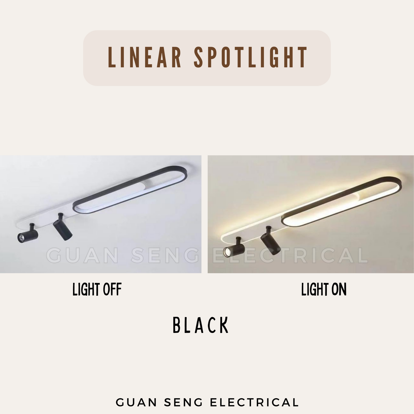 Linear Spotlight Ceiling Light Black Gold Cool White