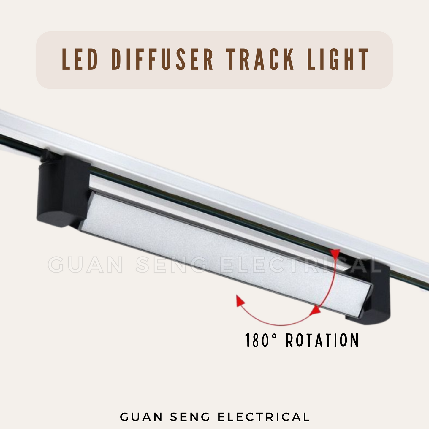 LED Diffuser Track Light 20W 24W Black White
