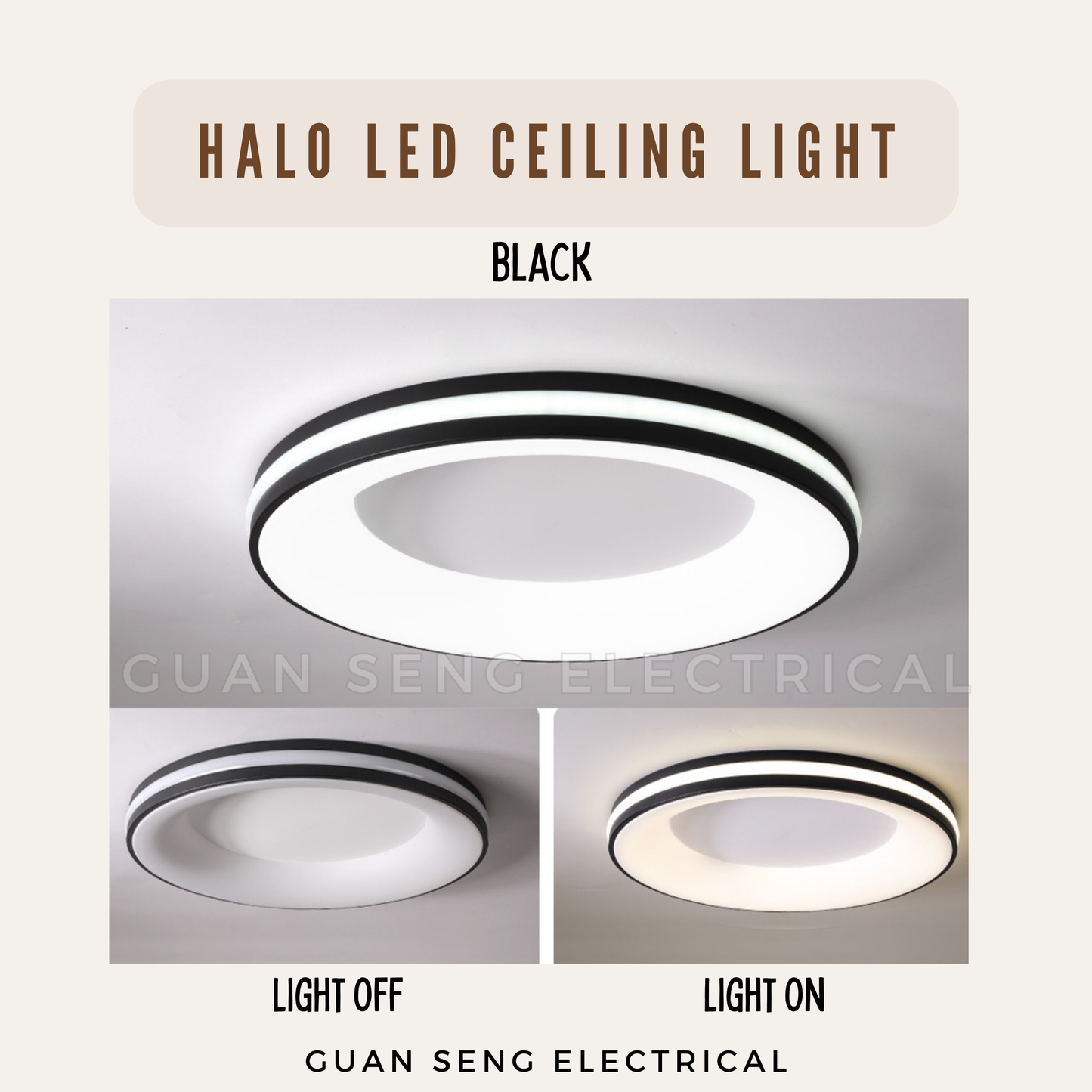 Nordic Halo LED Ceiling Light 80W 3Tone