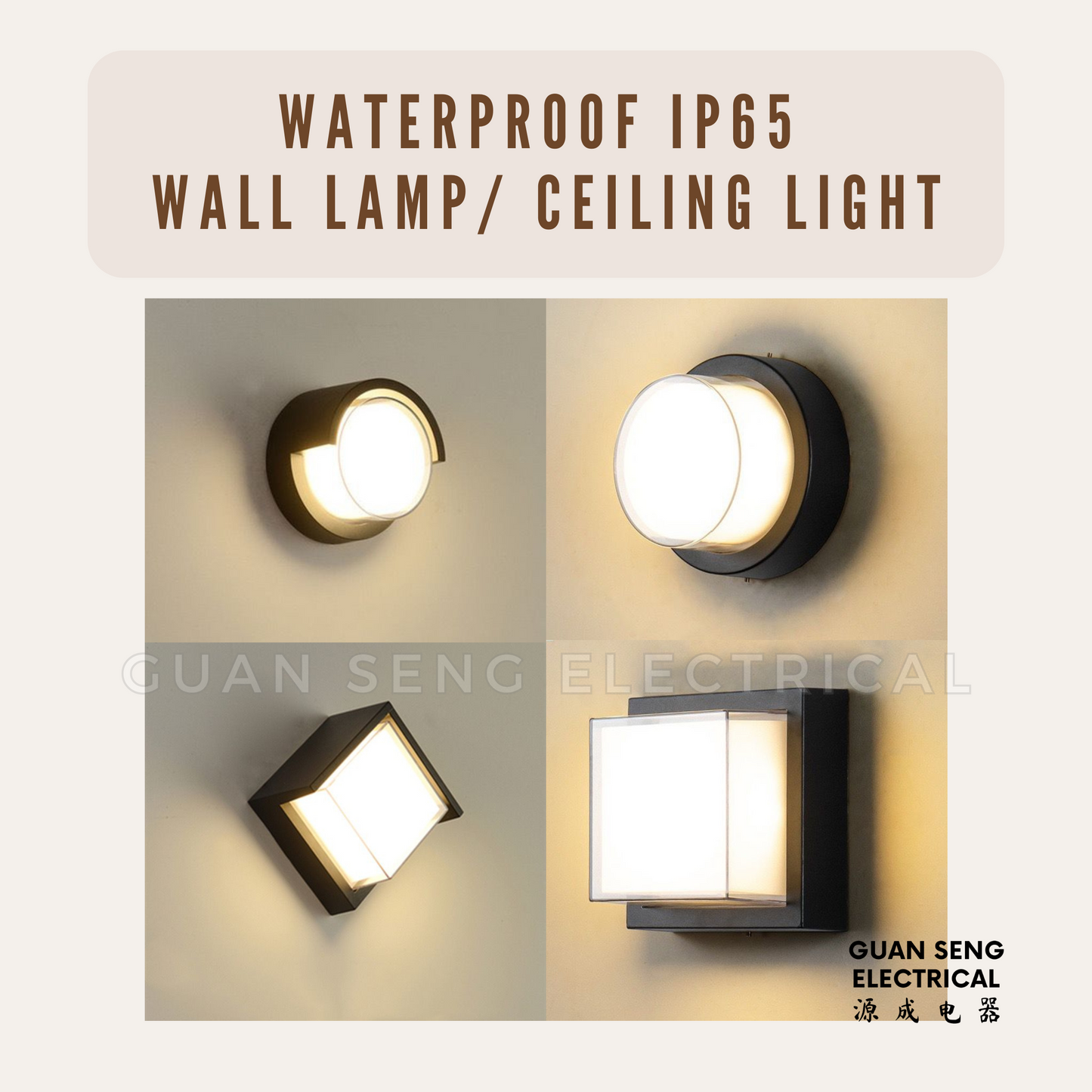 LED Waterproof Wall Lamp Ceiling Light IP65 3Tone 15W 20W Indoor Outdoor
