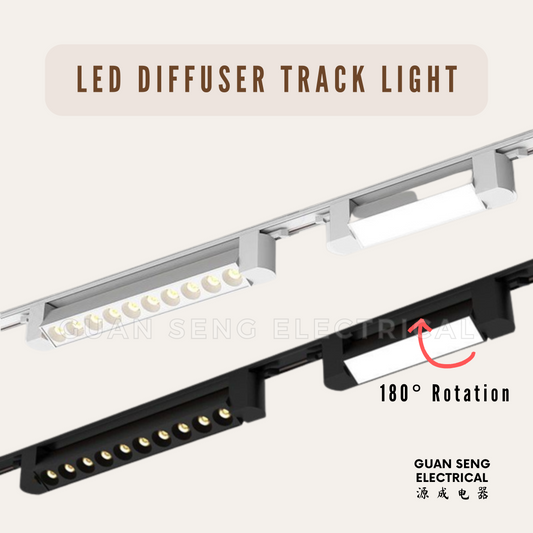 LED Diffuser Track Light 20W 24W Black White