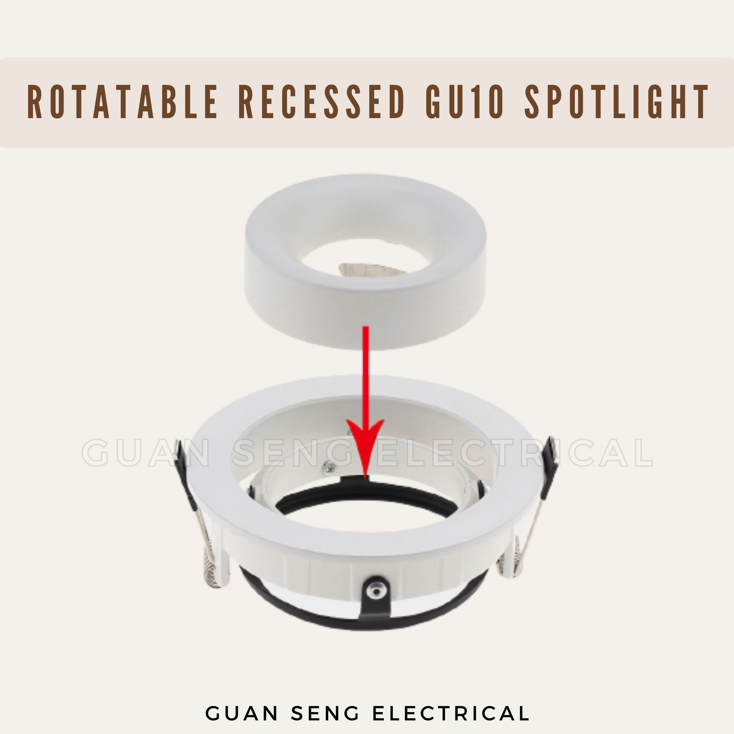 Rotatable Recessed GU10 Spotlight Downlight Round Black White