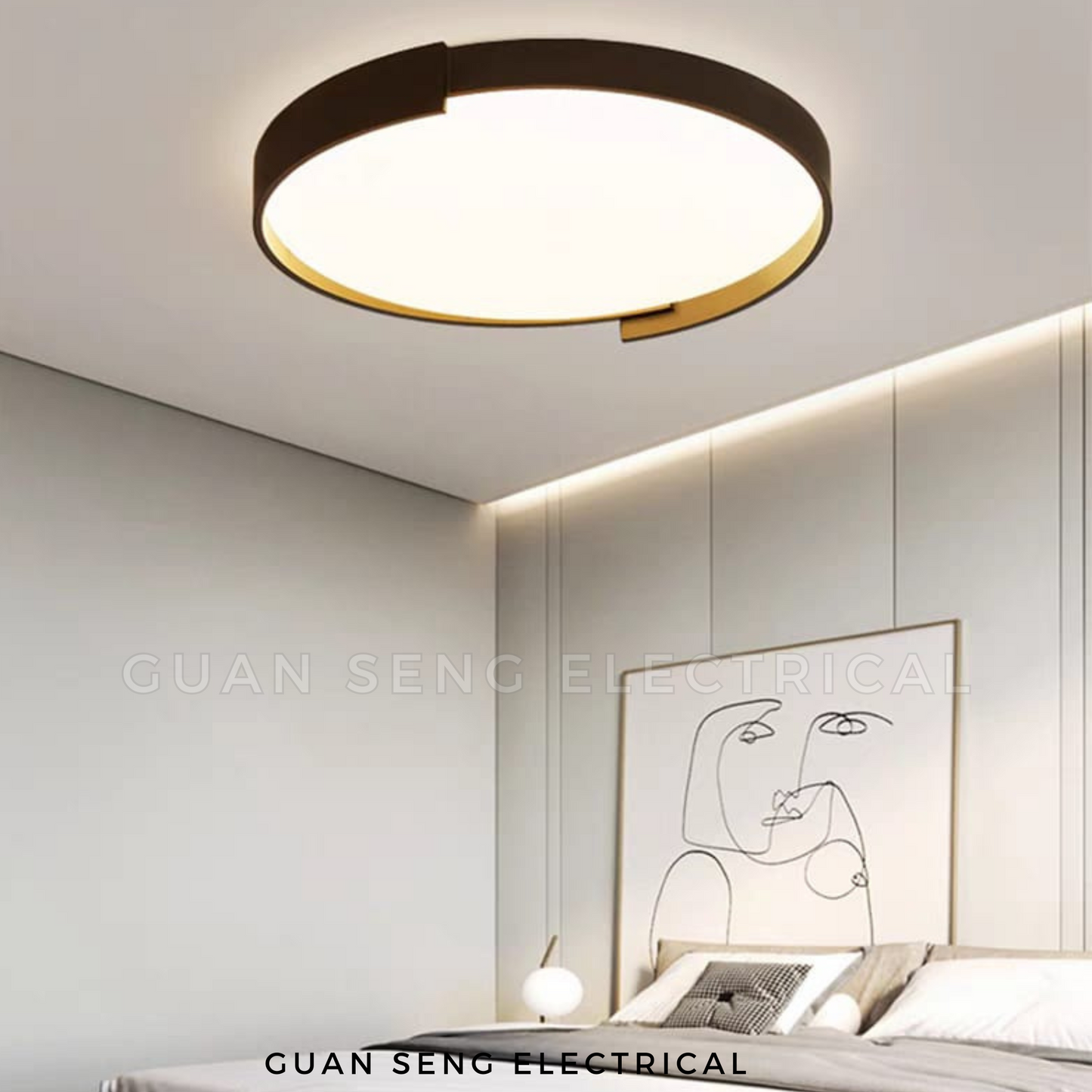 Arc LED Ceiling Light 40cm 50cm Black White