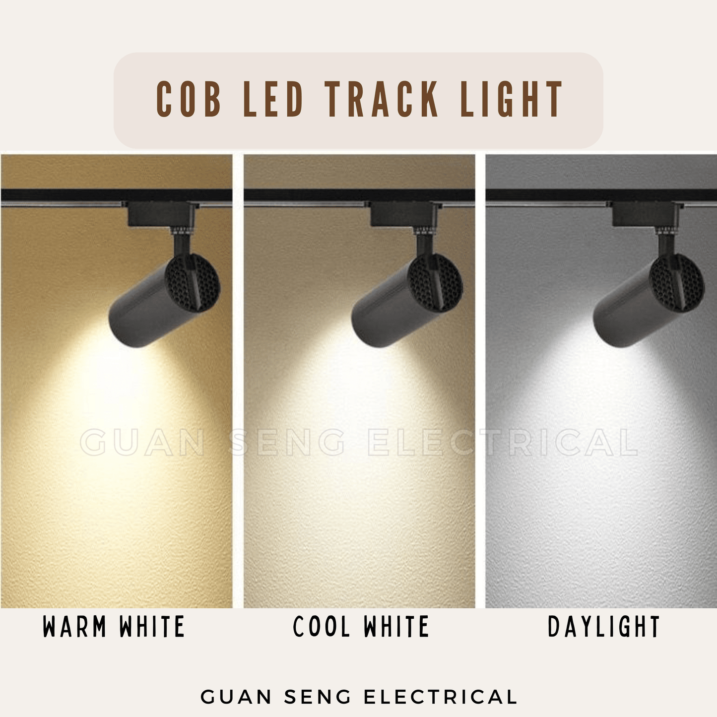 COB LED Track Light 20W Black White
