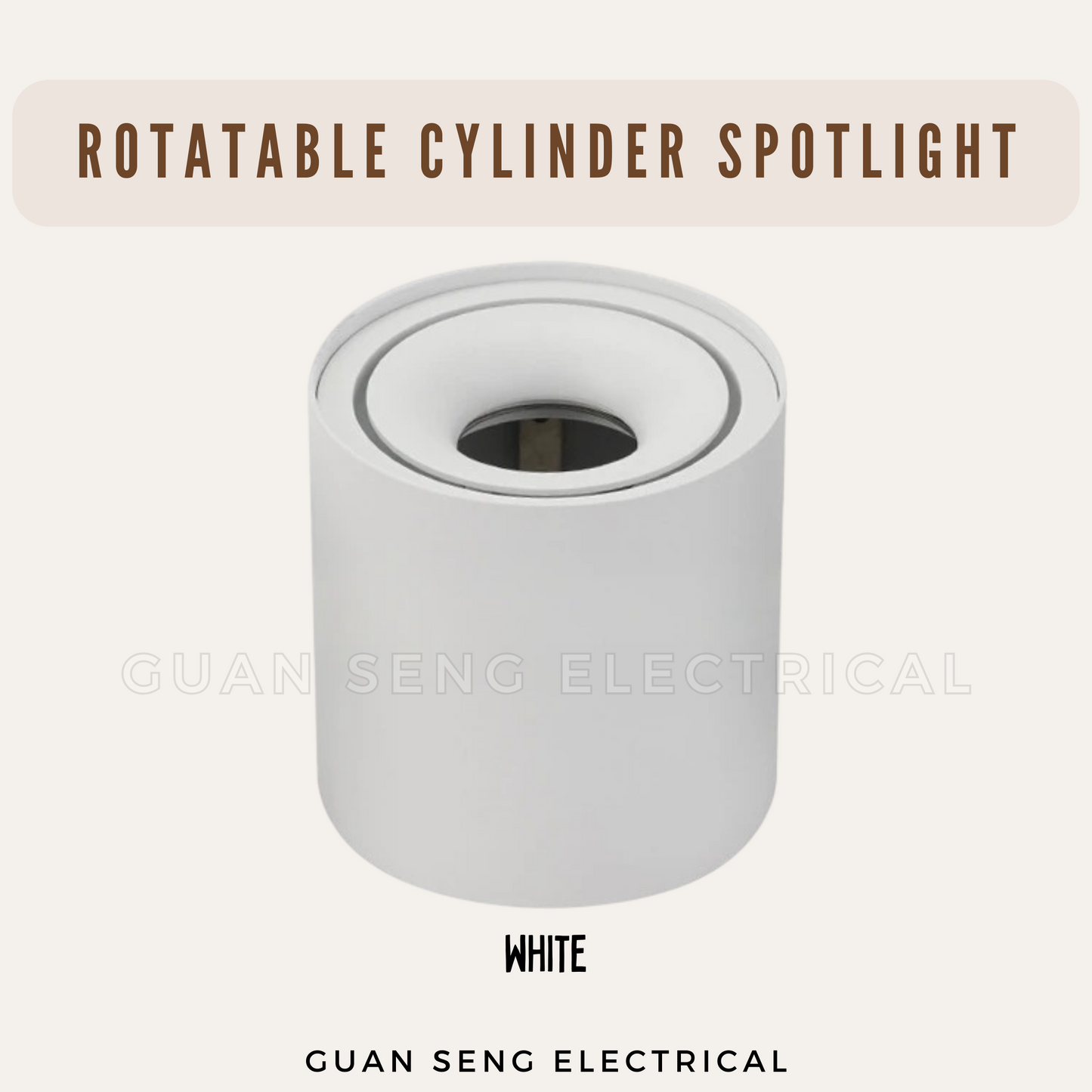 LED GU10 Rotatable Cylinder Spotlight Black White