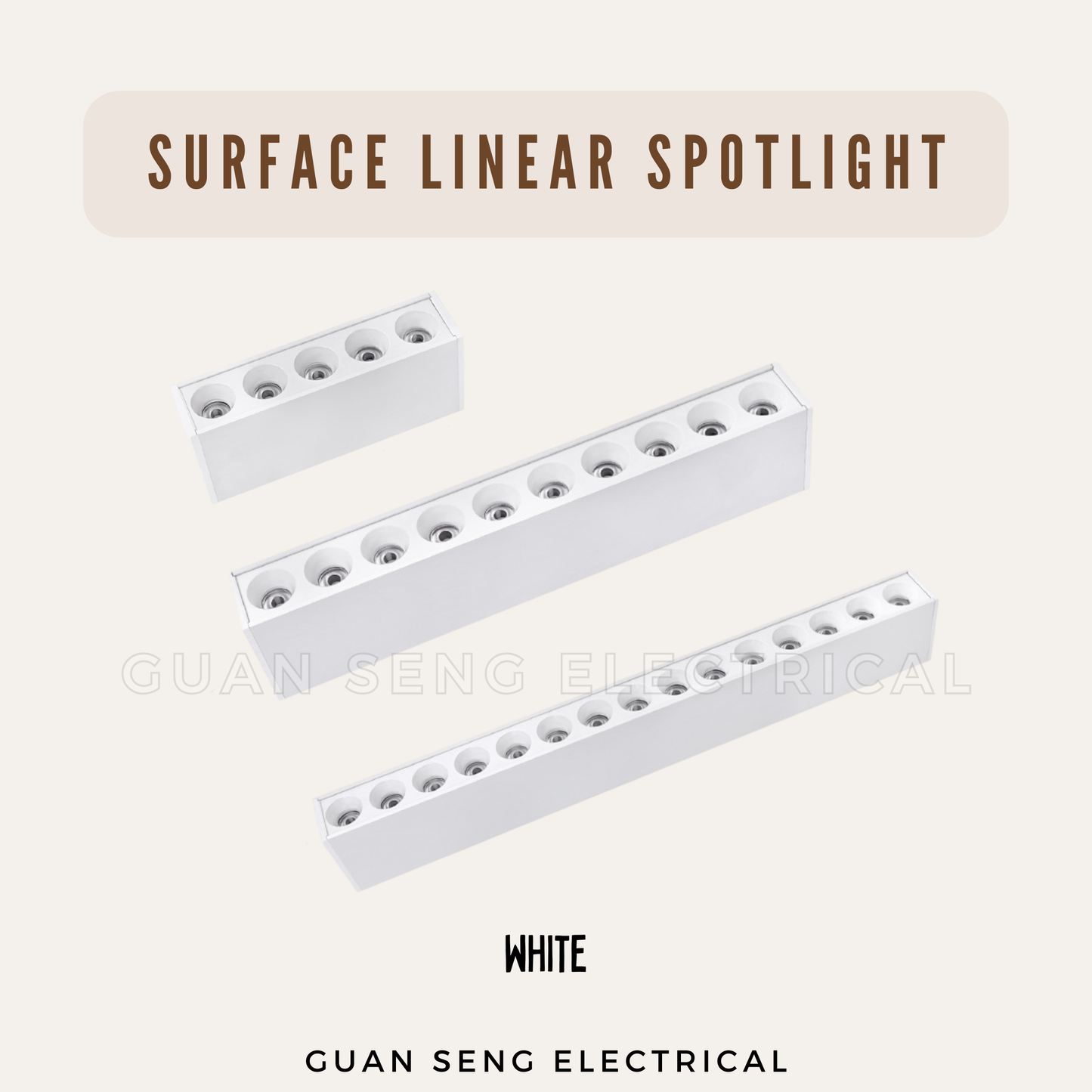 Surface Linear Spotlight Selectable CCT Black White
