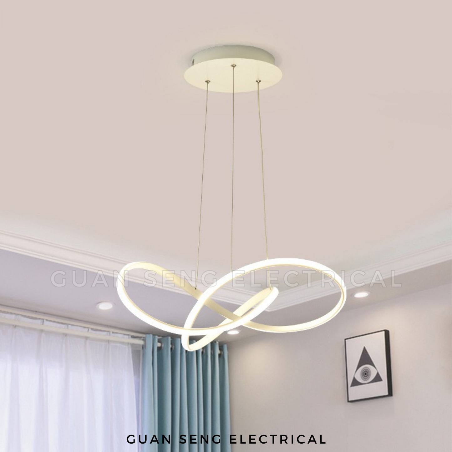 Luxe Infinity Pendant Light White Black Gold