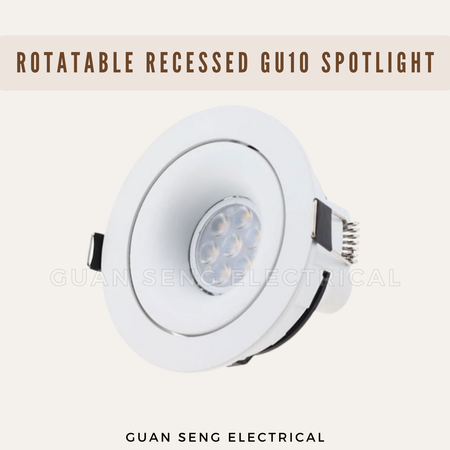 Rotatable Recessed GU10 Spotlight Downlight Round Black White