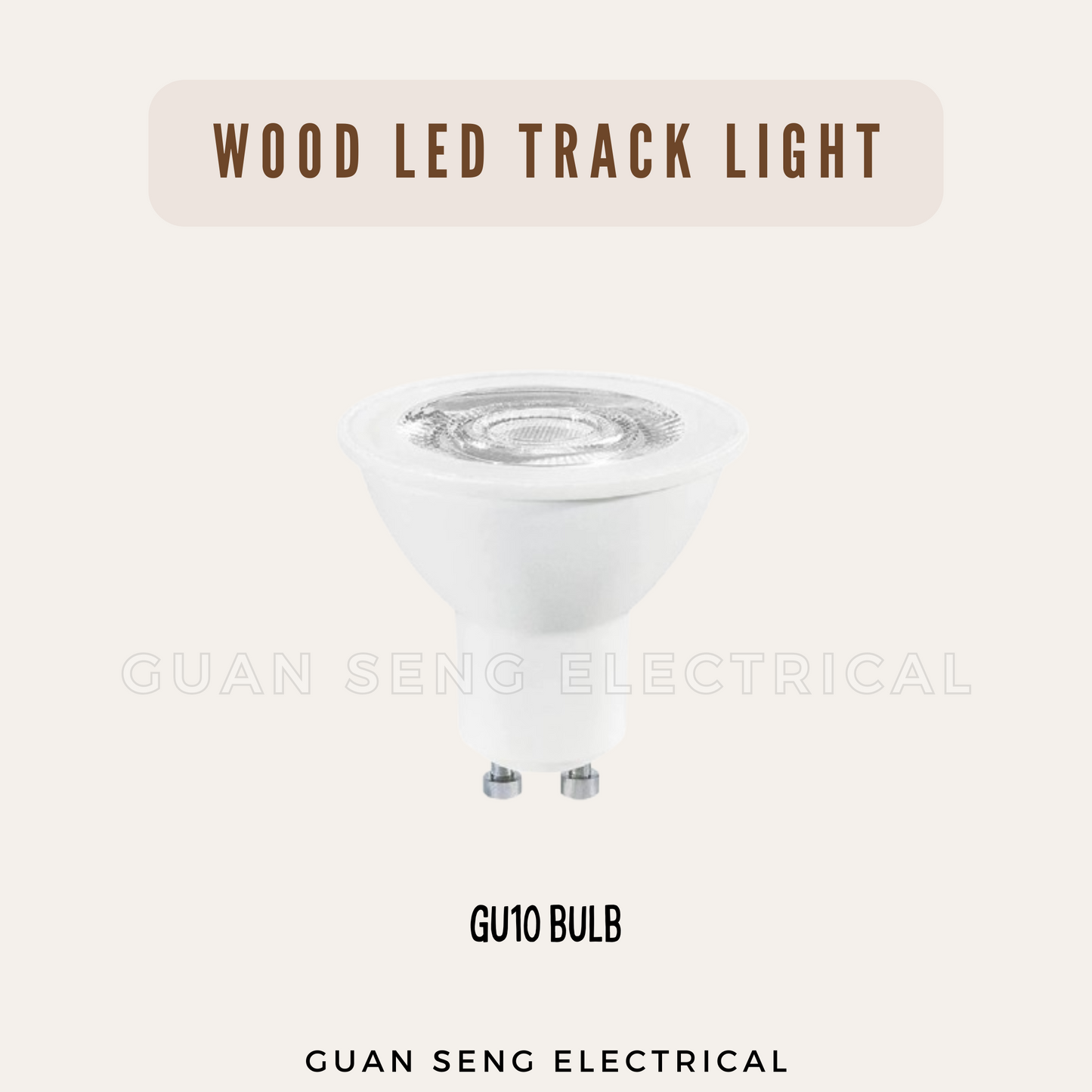 Laminate Wood LED Track Light GU10 LED Bulb Holder