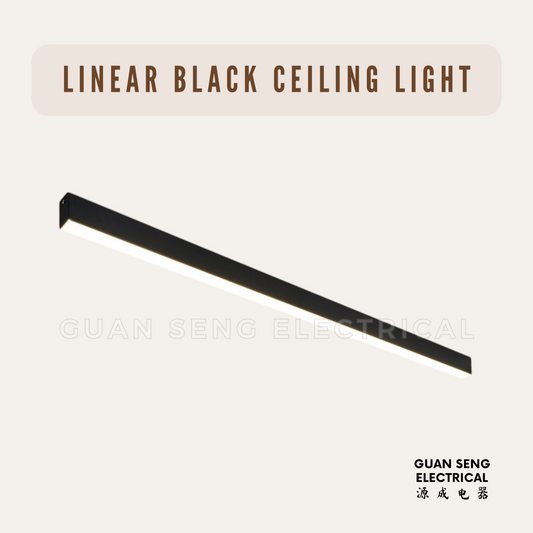 Linear Black Ceiling Light 24W 3Tone