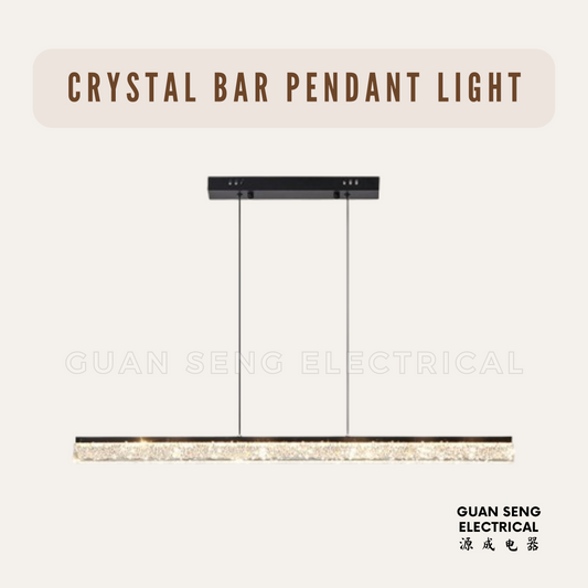 Crystal Bar Pendant Light 72W 3Tone Tri-tone