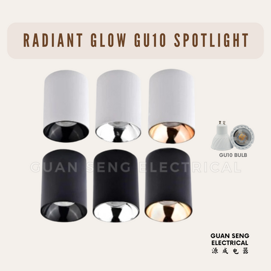 Radiant Glow Surface Mounted LED GU10 Spotlight Black White