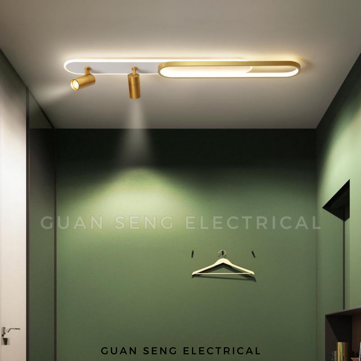 Linear Spotlight Ceiling Light Black Gold Cool White