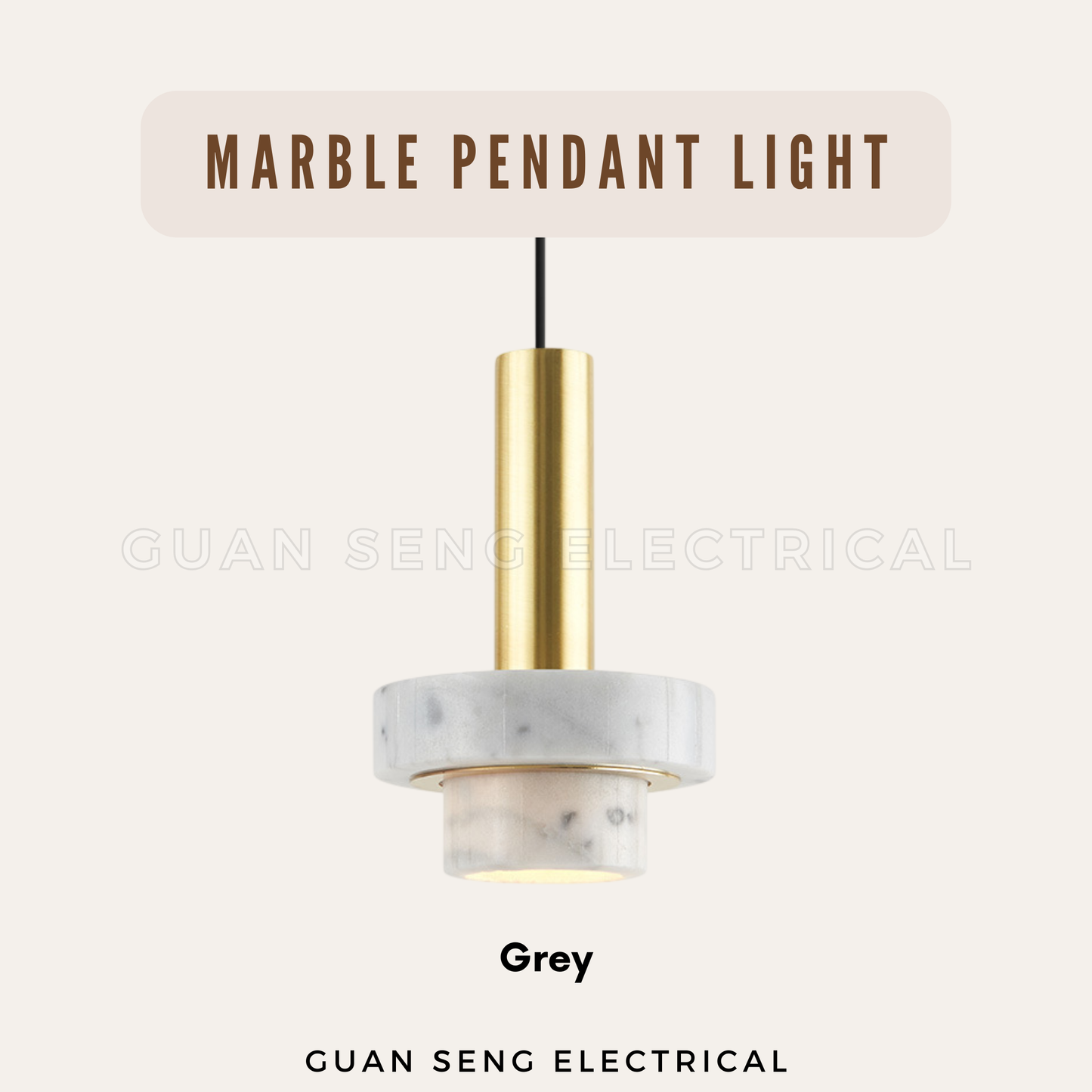 Marble Pendant Light GU10 Bulb