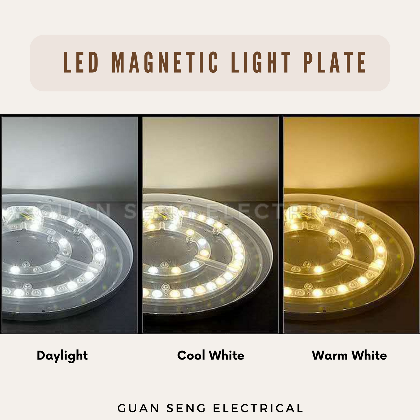 24W 36W 48W LED Magnetic Light Plate Daylight Tri-Tone