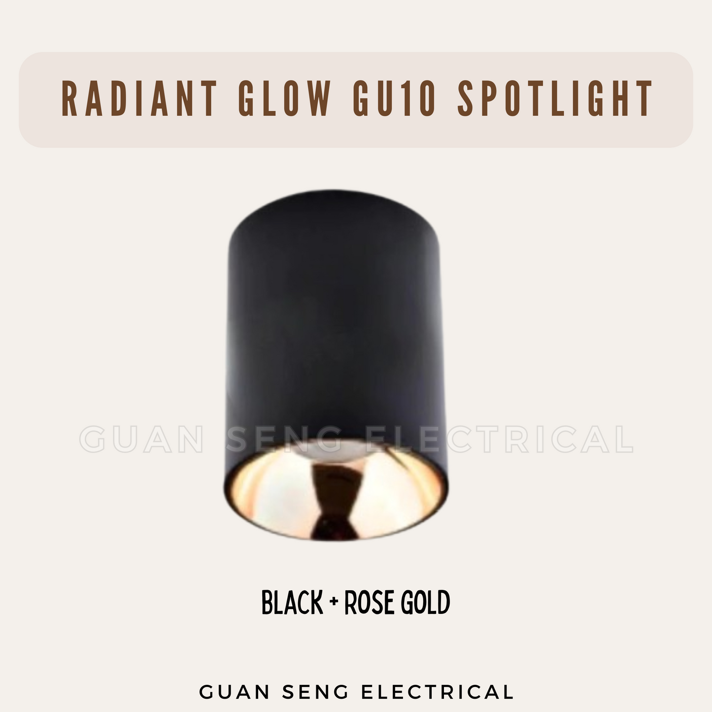 Radiant Glow Surface Mounted LED GU10 Spotlight Black White