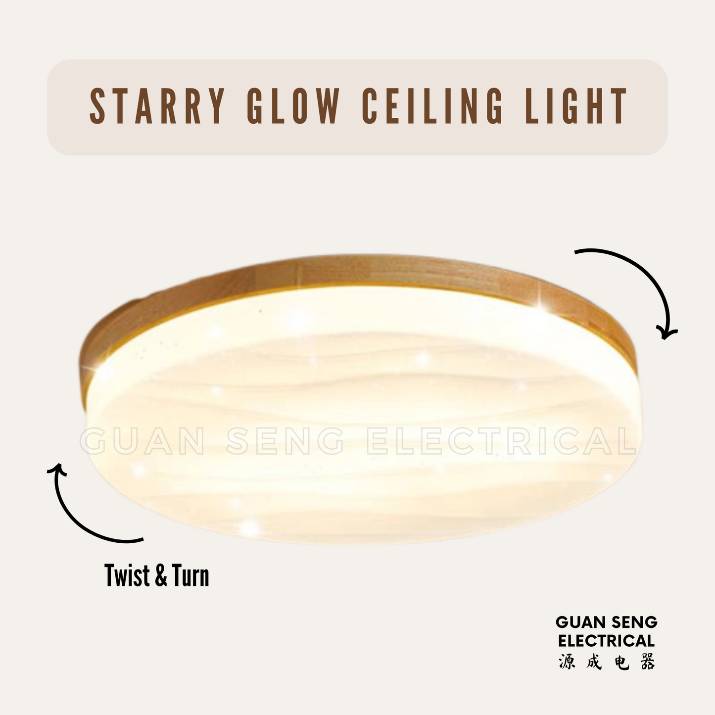 Starry Glow LED Ceiling Light 24W 36W Daylight 3Tone Tritone