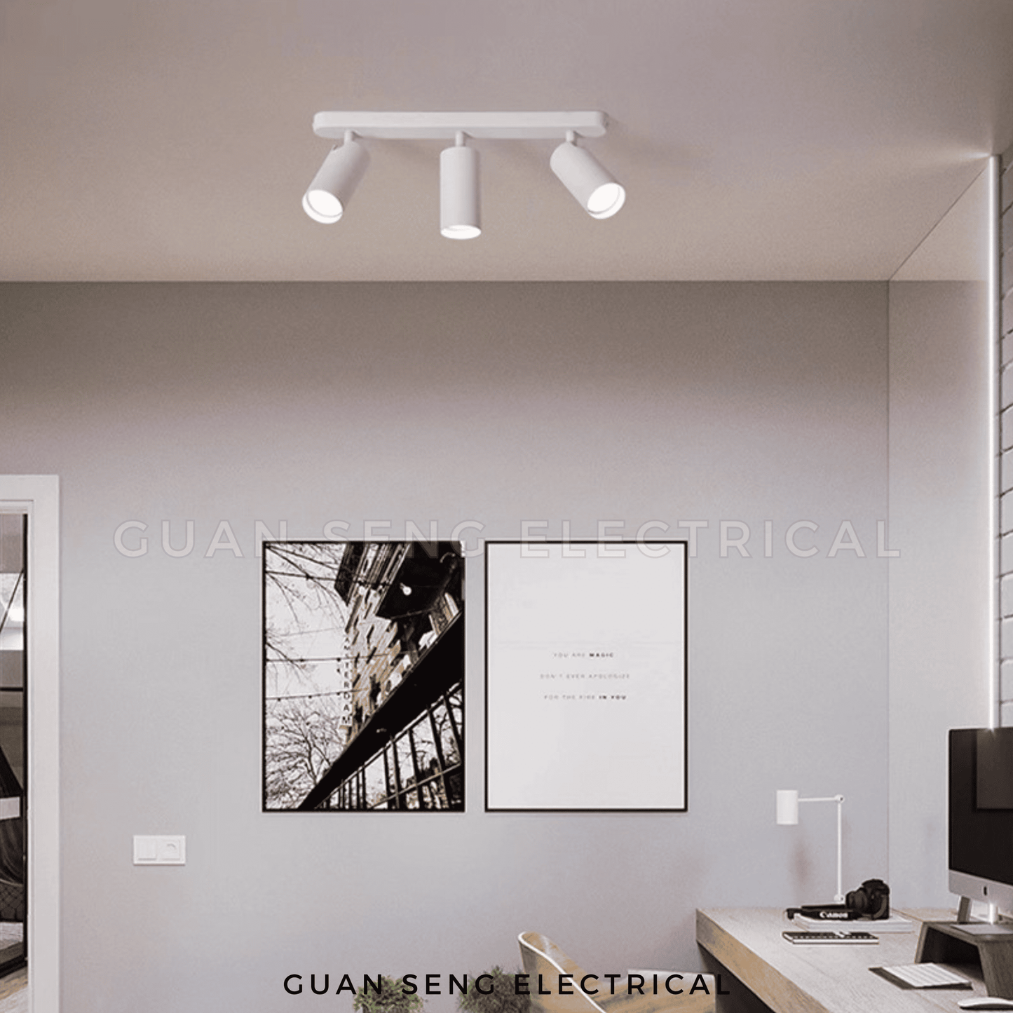 Modern GU10 Surface Mounted Spotlight Black White