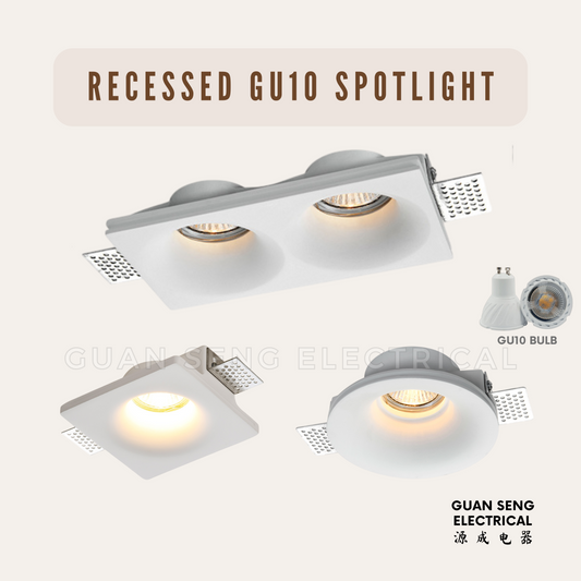 Gypsum Recessed GU10 Spotlight Downlight