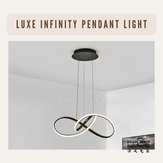 Luxe Infinity Pendant Light White Black Gold