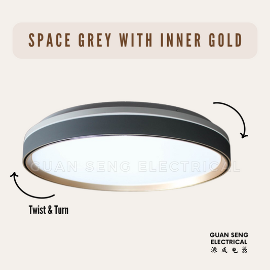 Space Grey with Inner Gold Ceiling Light 36W 48W