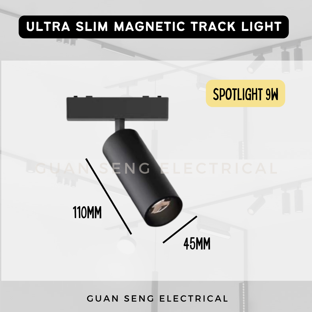 Ultra Slim Magnetic Track Light System 48V Surface Black White
