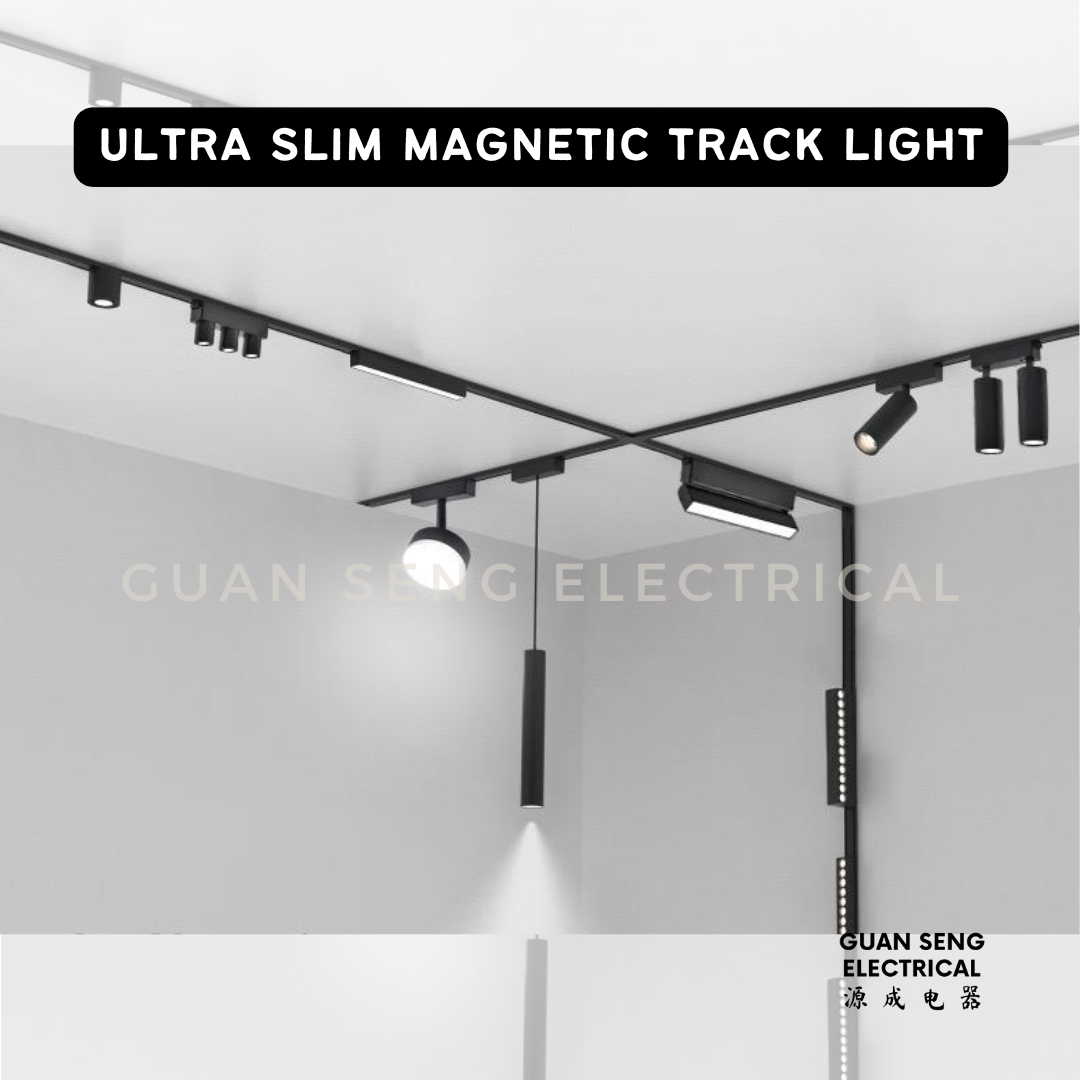 Ultra Slim Magnetic Track Light System 48V Surface Black White