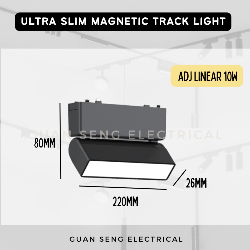 Ultra Slim Magnetic Track Light System 48V Surface Black White