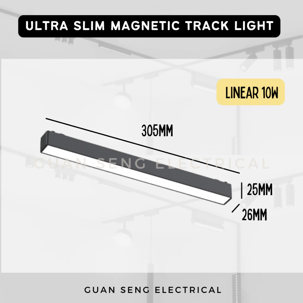 Ultra Slim Magnetic Track Light System 48V Surface Black White