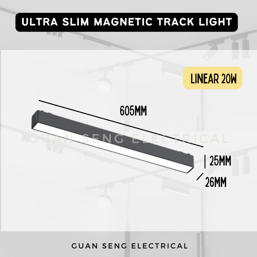 Ultra Slim Magnetic Track Light System 48V Surface Black White