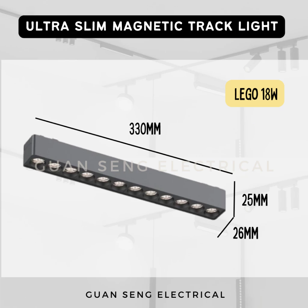 Ultra Slim Magnetic Track Light System 48V Surface Black White