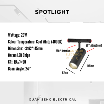 Magnetic Track Light System 48V Recessed Surface | Guan Seng Electrical