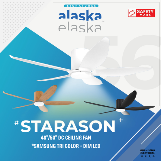 ALASKA STARASON+ 48" 56" DC Ceiling Fan 20W Samsung LED Dimmable