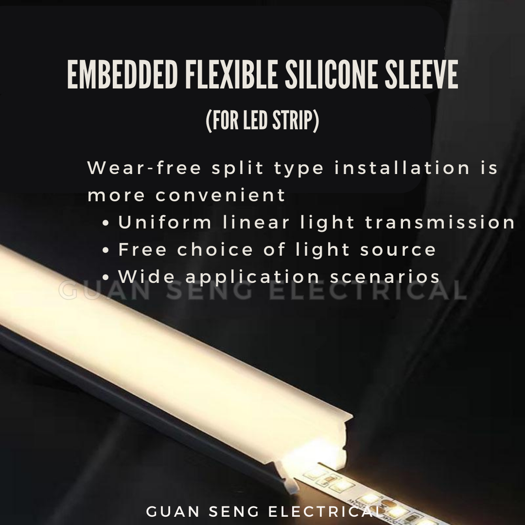 Embedded Flexible Silicon Sleeve Light Diffuser Channel LED Strip Profile