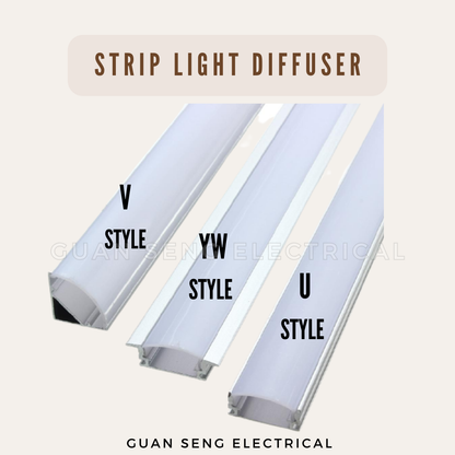 Aluminium Strip Light Profile Diffuser | Guan Seng Electrical