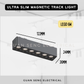 Ultra Slim Magnetic Track Light System 48V Surface Black White