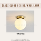 Frosted Glass Globe Wall Light Ceiling Light Black Gold G9 E27